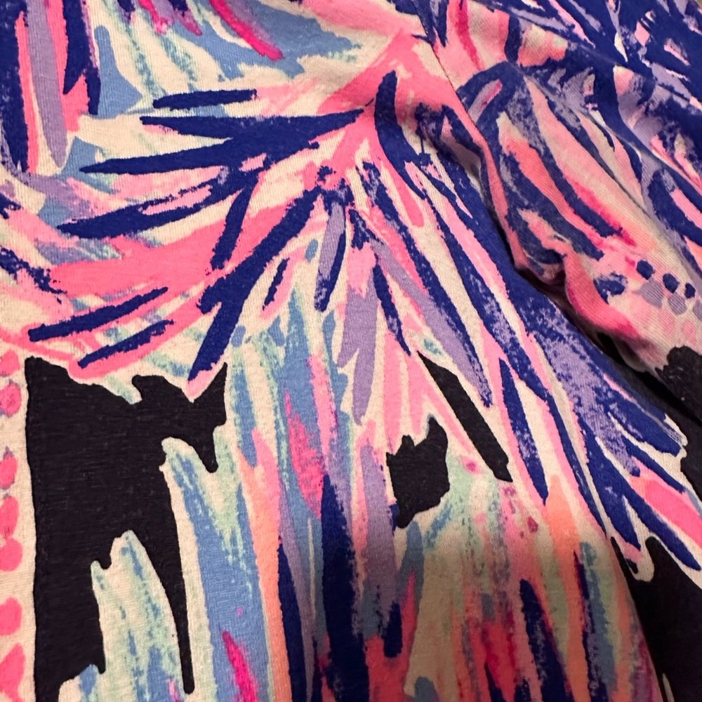 Lilly Pulitzer Palms Up Navy Dress with Pink & Purple Accents - Picture 4 of 5
